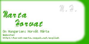 marta horvat business card