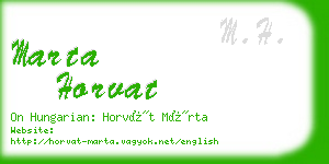 marta horvat business card